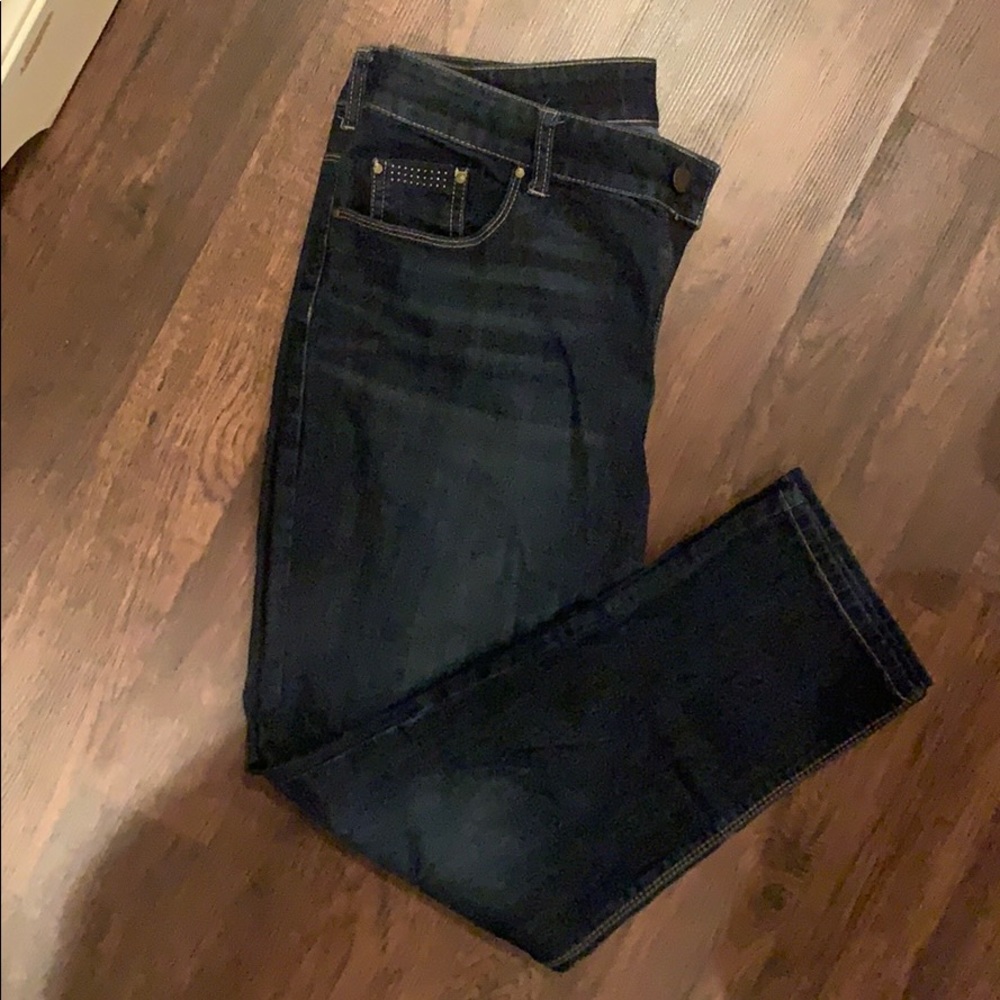 Chico’s Platinum Denim with Embellished Pocket